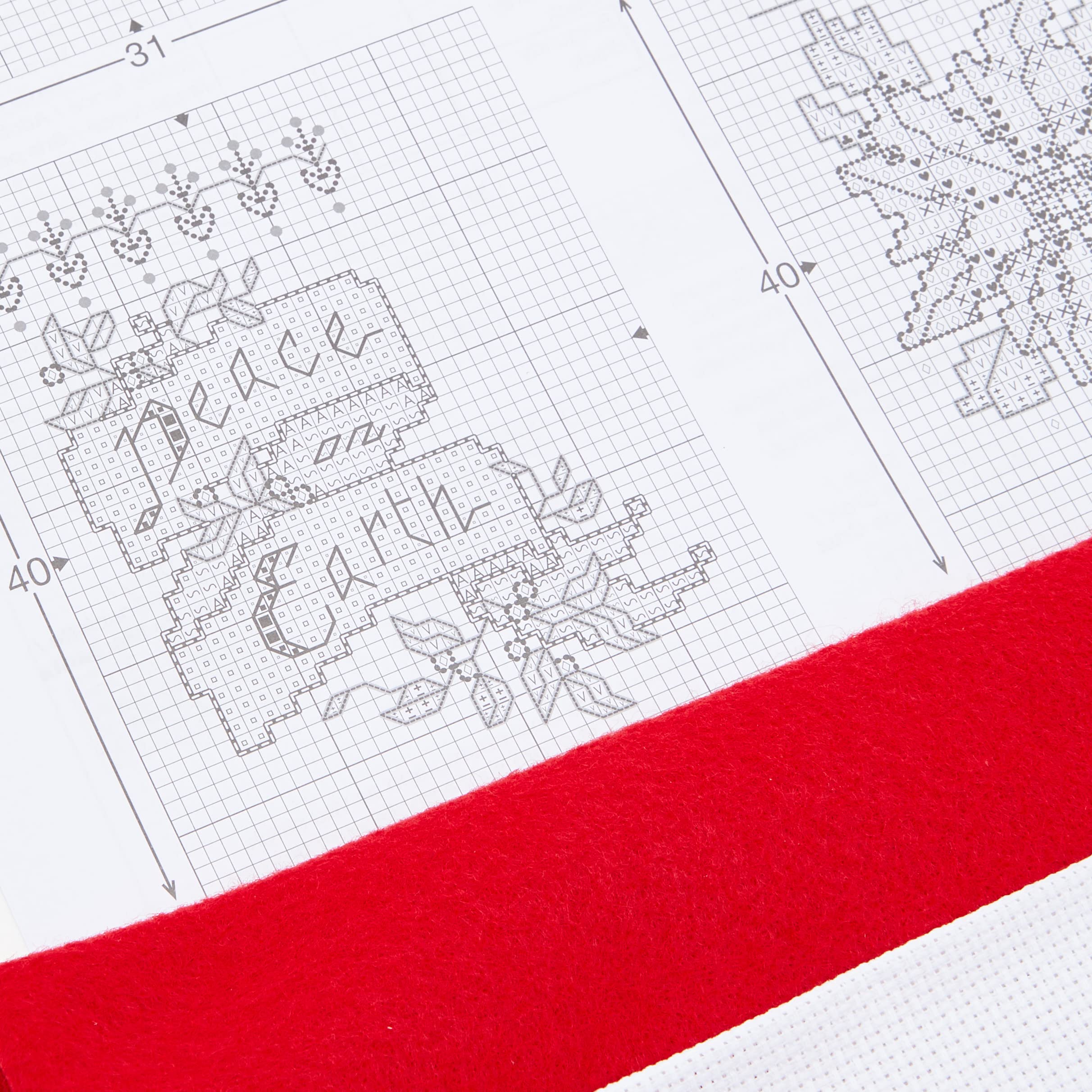 Bucilla Counted Cross Stitch Ornament Kit, 84293 Tiny Stocking , White