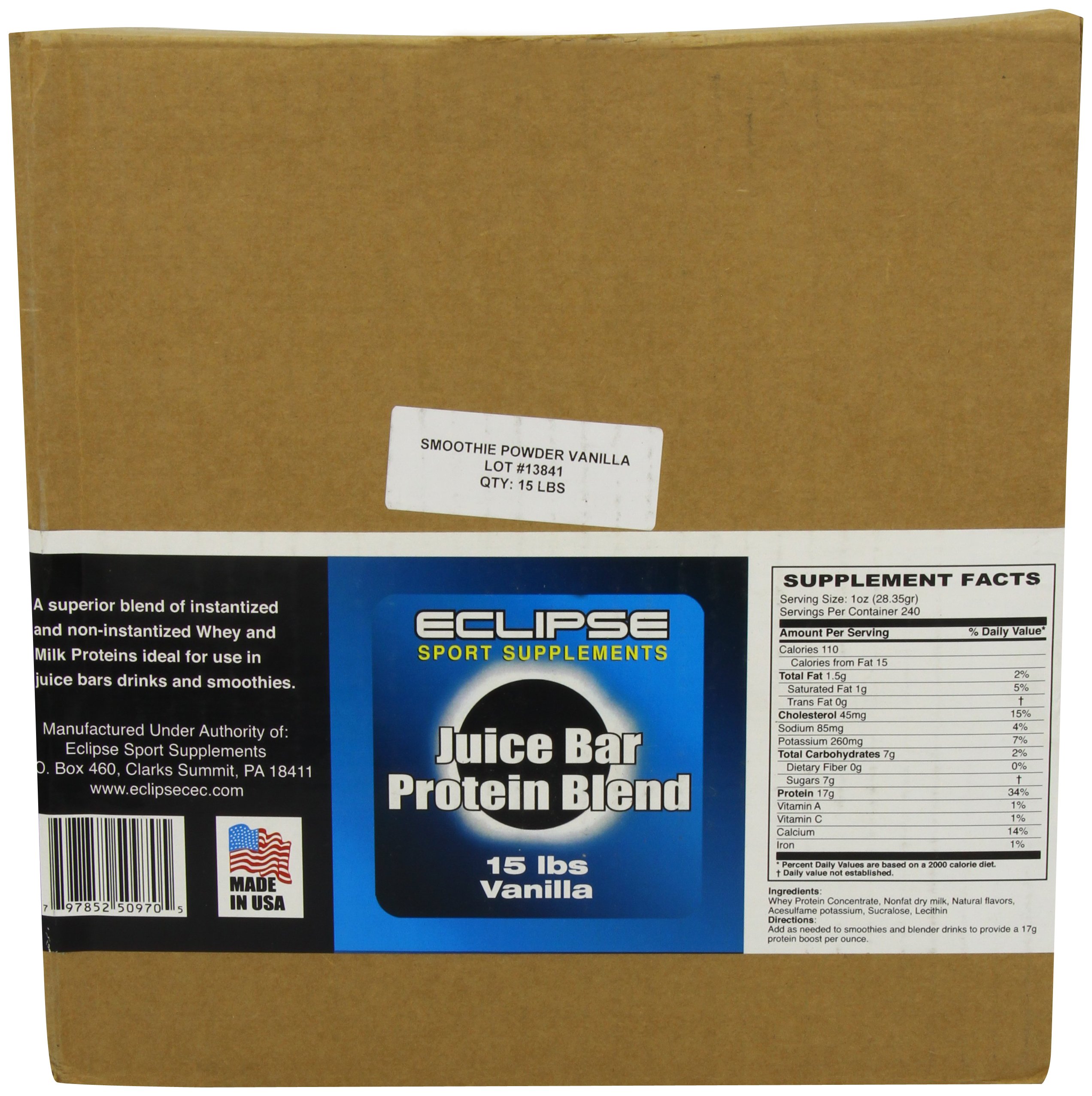 Eclipse Sport Supplements Juice Bar Protein, Chocolate, 15