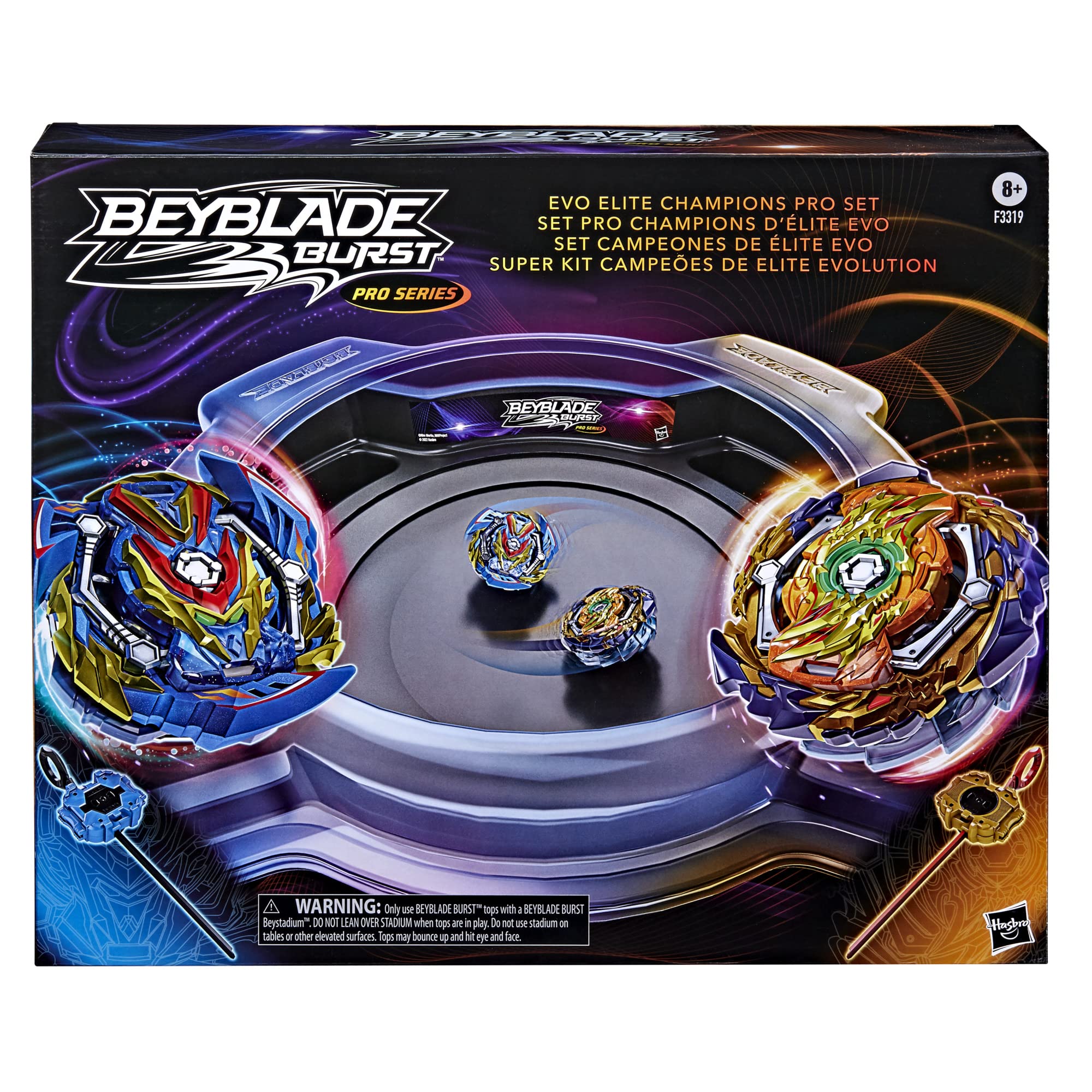 Beyblade Burst Pro Series Evo Elite Champions Pro Set - Complete Battle Game Set with Beystadium, 2 Battling Top Toys and 2 Launchers