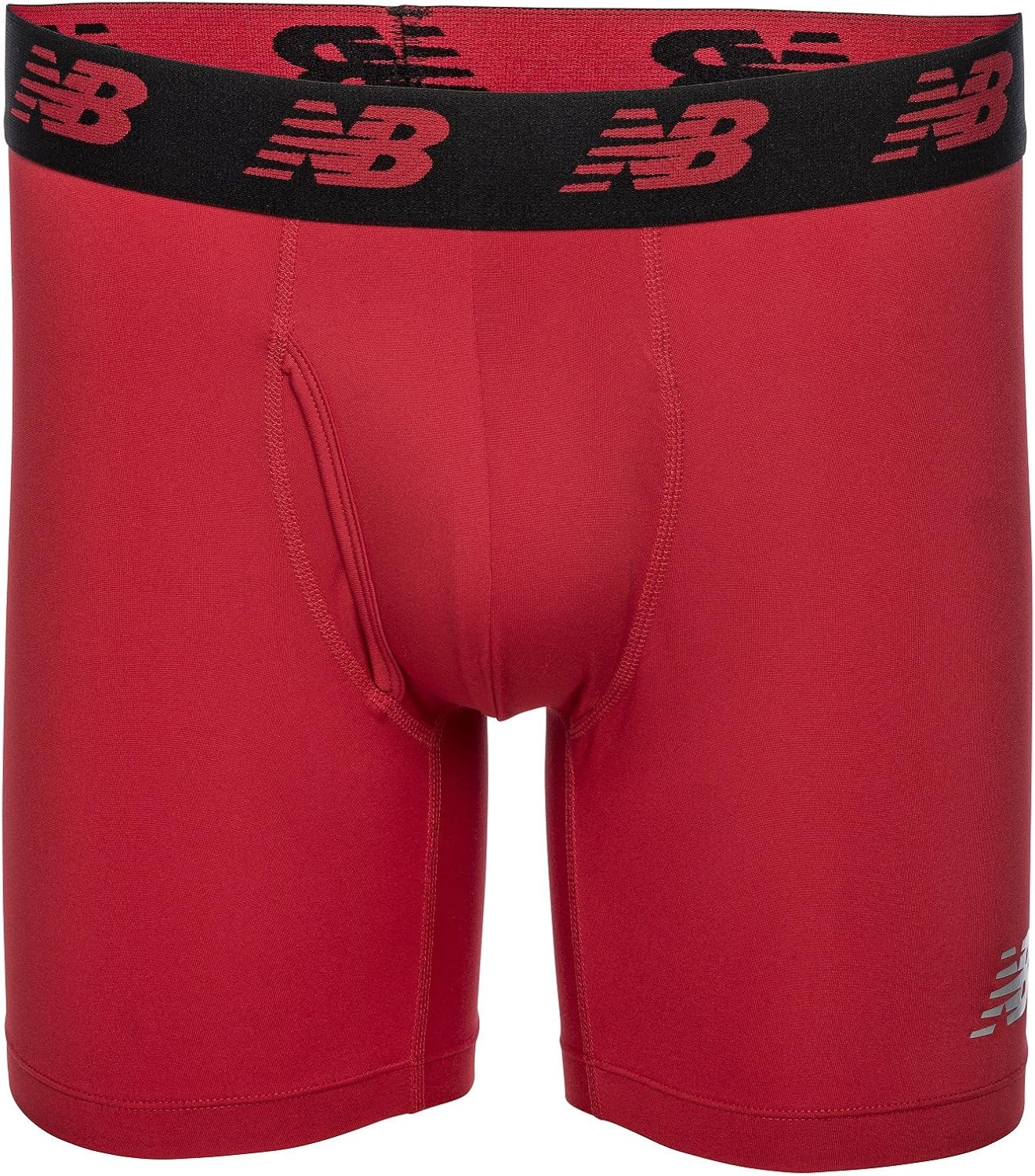 New Balance Men's 6" Boxer Brief Fly Front with Pouch, 3-Pack of 6 Inch Tagless Underwear: Clothing