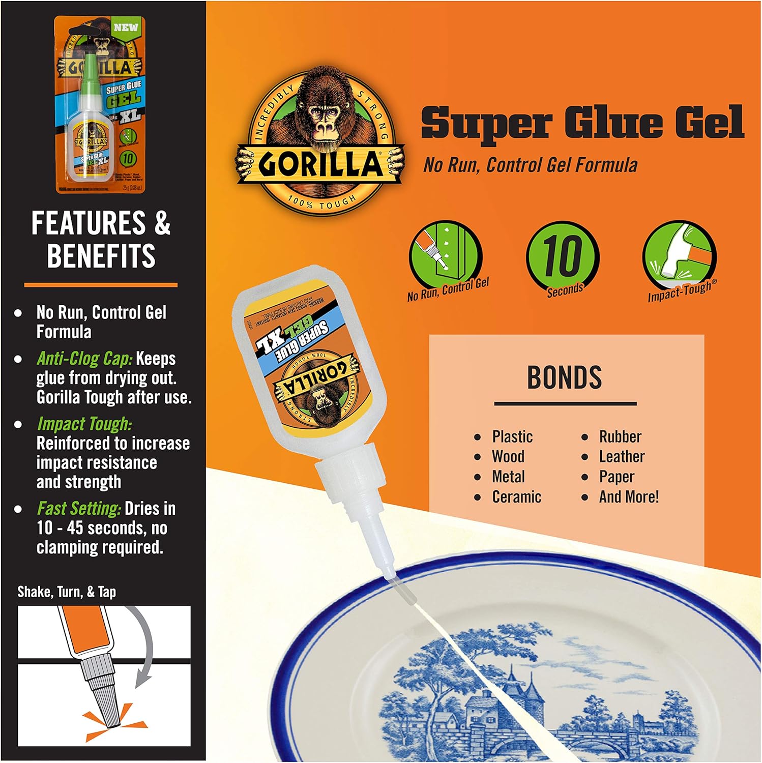 Gorilla Super Glue Gel XL, 25 gram, Clear, (Pack of 1): Home Improvement