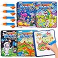 ArtCreativity 4 Pack Magic Water Coloring Books for Toddlers, Reusable Magic Water Pen Coloring Books for Kids Ages 1 2 3 4 - Mess Free Water Art Books for Toddlers - Stocking Stuffers for Toddlers