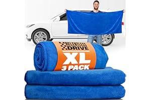 Relentless Drive Car Drying Towels (3 Pack) - Large Ultra Absorbent Microfiber Wash Towels for Cars - Lint and Scratch Free (24” x 60”)
