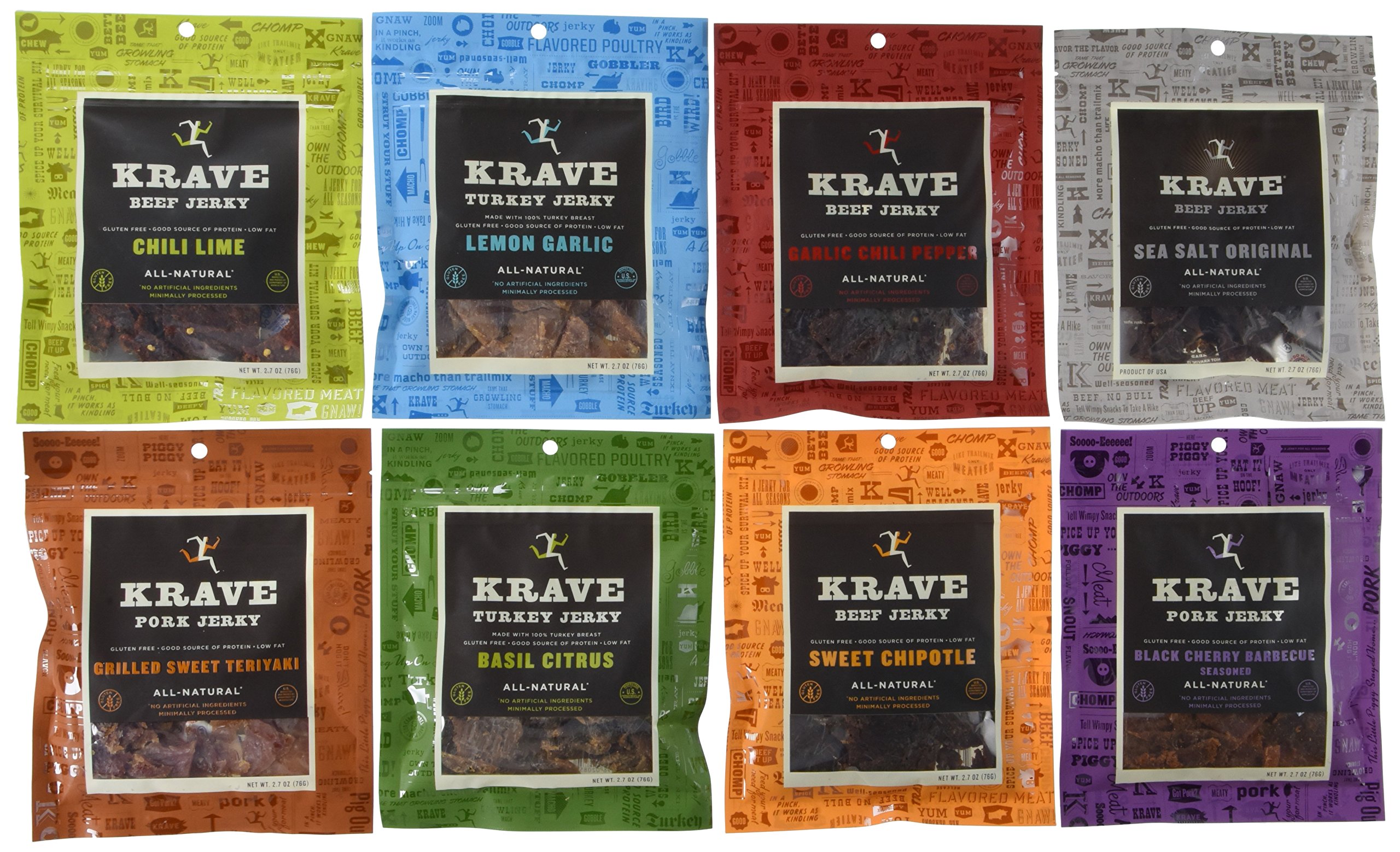 KRAVE Jerky Variety Pack (Beef Jerky, Pork Jerky) 8 Count on Galleon