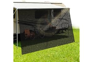 EFEALL RV Awning Sun Shade Screen 8' X 15'3'', One-Piece Durable Mesh Screen, UV & Privacy Protection for RVs, Trailers & Campers, Awning Shade with Complete Kit