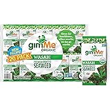 gimMe Organic Roasted Seaweed Sheets - Wasabi - 20 Count - Keto, Vegan, Gluten Free - Great Source of Iodine and Omega 3’s - 