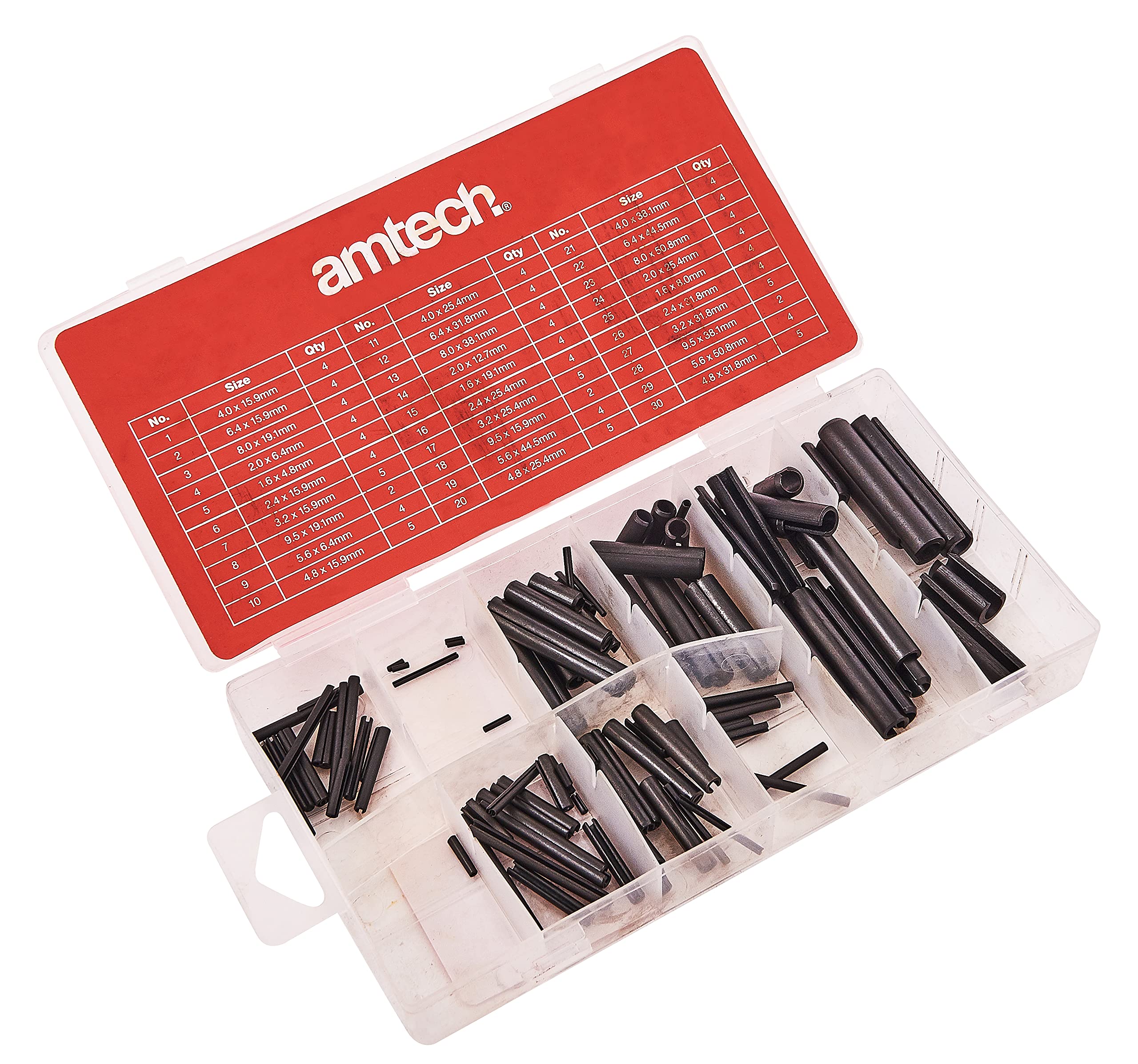 Amtech S6270 120 Piece assorted roll pin set