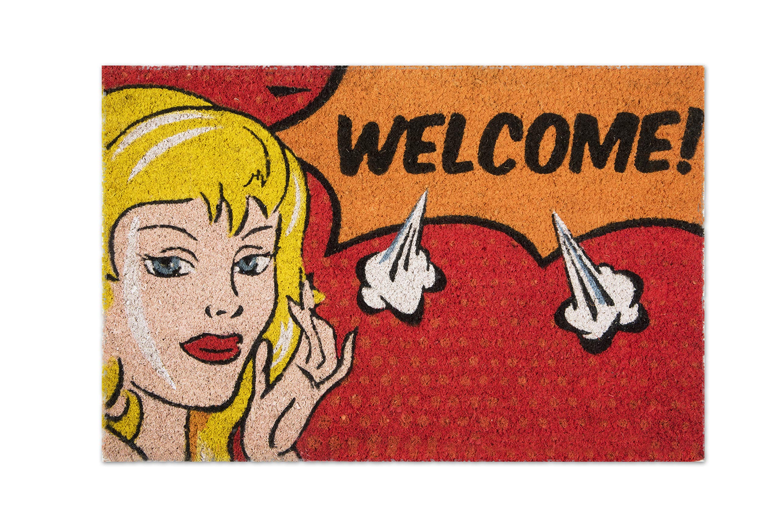 Excelsa Pop Entrance Mat, Coconut Fiber, Multi-Colour, 40 x 60 cm