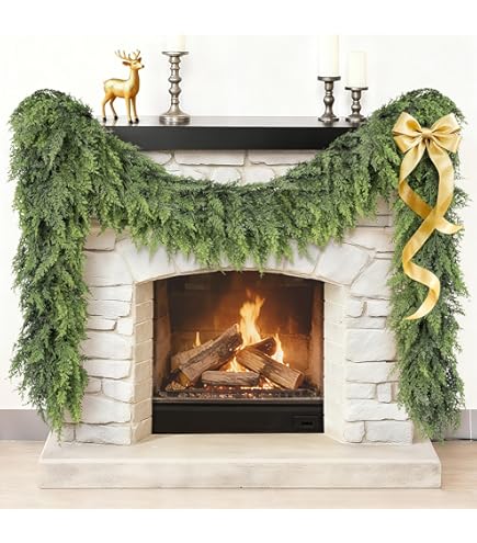 Décoration Noël Guirlande Guirlande De Cèdre Artificielle Réaliste 180 Cm Ou 270 Cm - Décoration Noël, Hiver - Branches Flexibles Avec Fil Métallique Pour Porte Cheminée Escalier