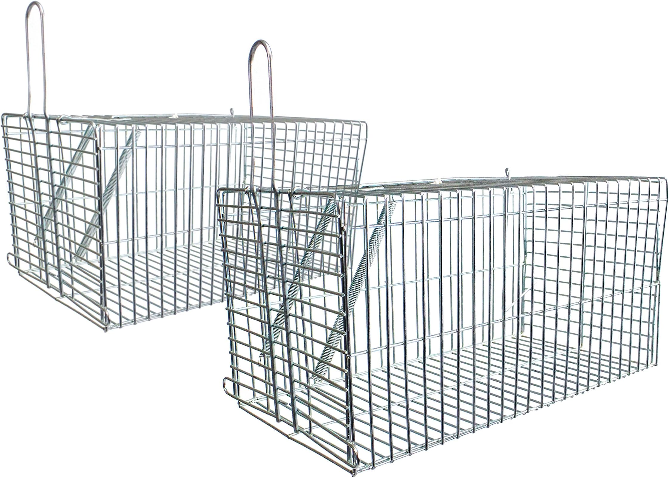 Pin Feather Outdoors 2x Small, Galvanised, Live Catch Mammal Trap suitable for rats, squirrels and Small Rodents with full instructions included.