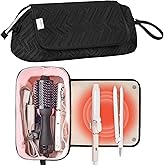 Leudes Hair Tools Travel Bag for Women Heat Resistant Mat for Travel Essentials Hot Tools Straighteners,Flat Irons,Curling Iron,Hot Air Brushes and Hair Dryer Organizer Bags 2 in 1(Black)