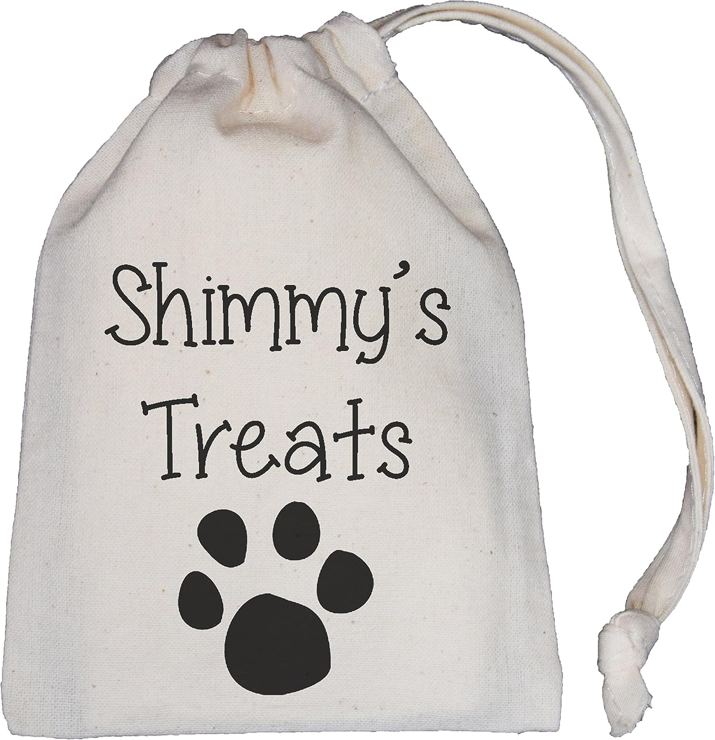 Personalised Cat Treats Bag TINY Natural Cotton Drawstring Cotton
