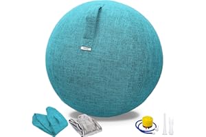 TokSay Exercise Ball Chair with Fabric Cover, Standard Size (25inches/65cm), for Home Offices, Balance Training, Yoga Ball