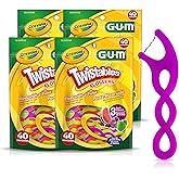 GUM Crayola Twistables Fluoride Coated Flosser Picks, Floss with a Twist, Longer handle for More Comfort and Control, 3 Fruit