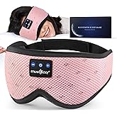 MUSICOZY Bluetooth Sleep Headphones for Side Sleepers, Wireless Headphones with Ultra-Thin Speakers in Comfortable Eye Headphone for Sleeping, Travel, Workout(Mesh Pink)