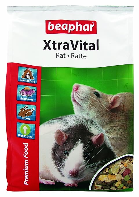 beaphar XtraVital Ratten Futter | Leckeres Futter für Ratten | Enthält Alfalfa | Mit Truthahn-Fleisch | Ohne Zusatz von Nüsse