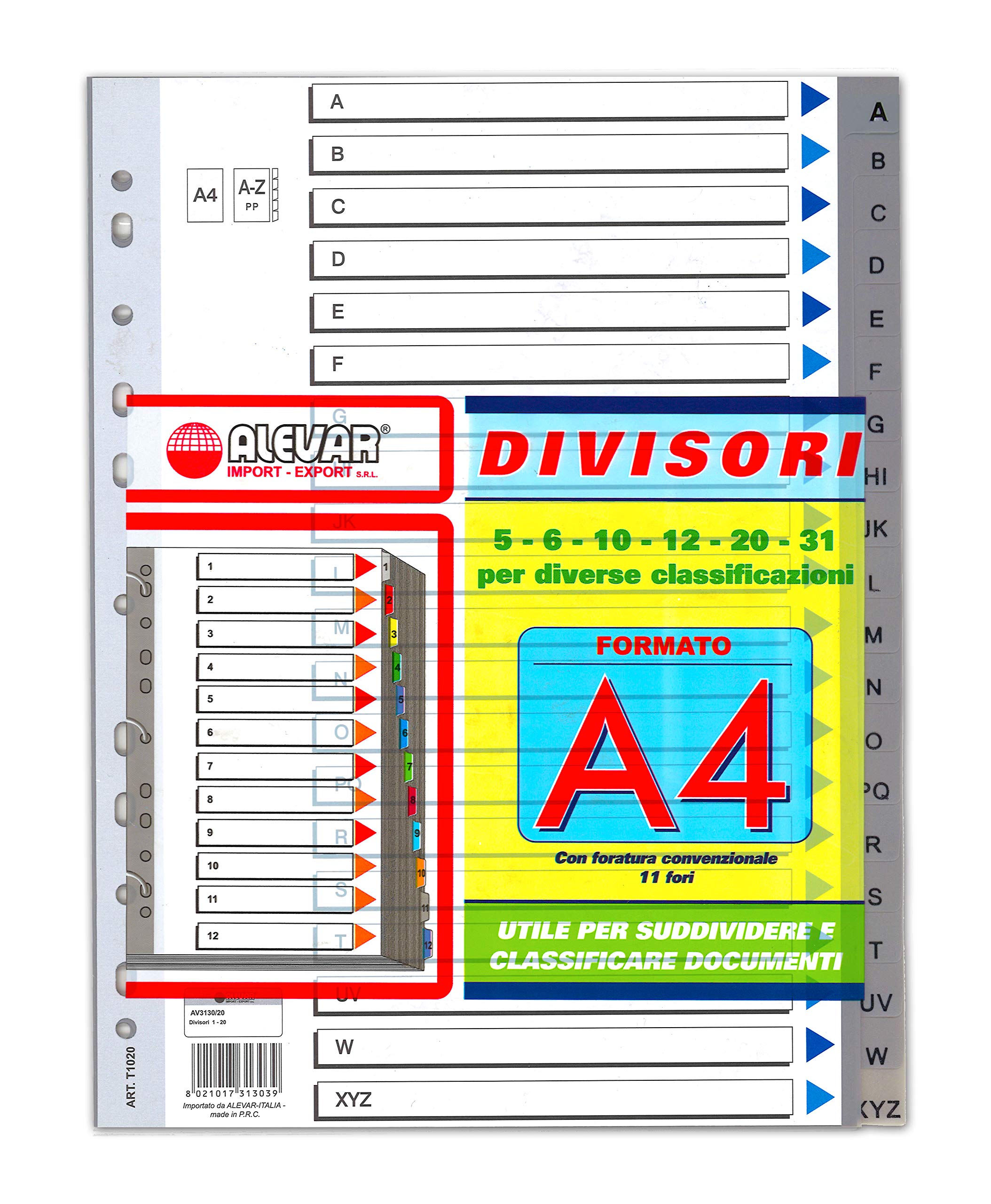 Alevar 3130/20 Dividers for Ring Binders