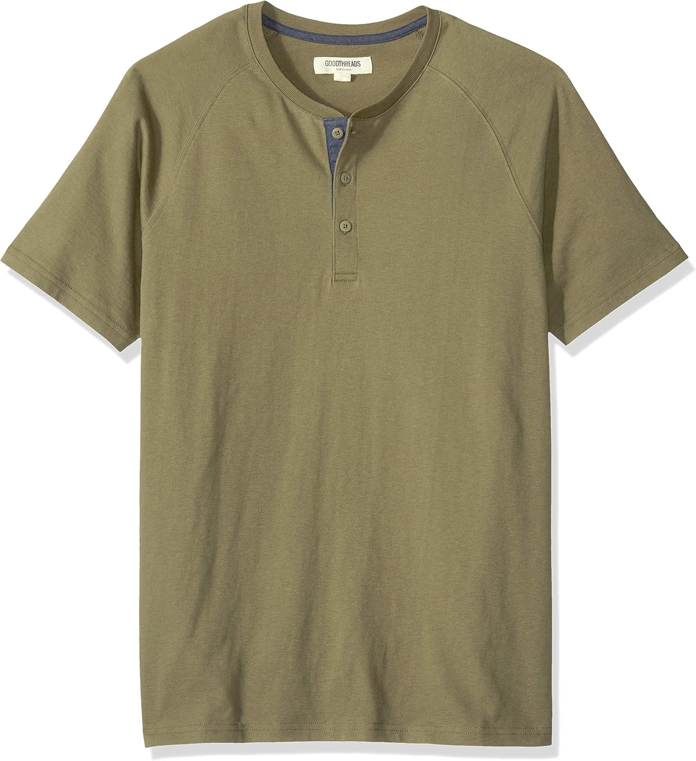  Brand - Goodthreads Men's Short-Sleeve Sueded Jersey Henley: Clothing