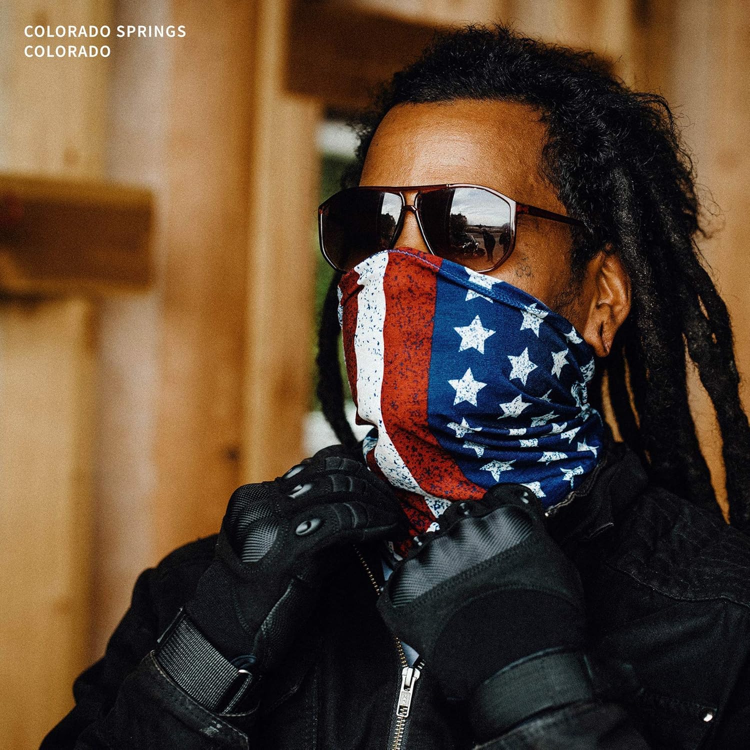 American Flag Outdoor Motorcycle Mask "Old Glory" By Indie Ridge - Ski Snowboard Mask Microfiber Multifunctional Seamless Headwear: Automotive