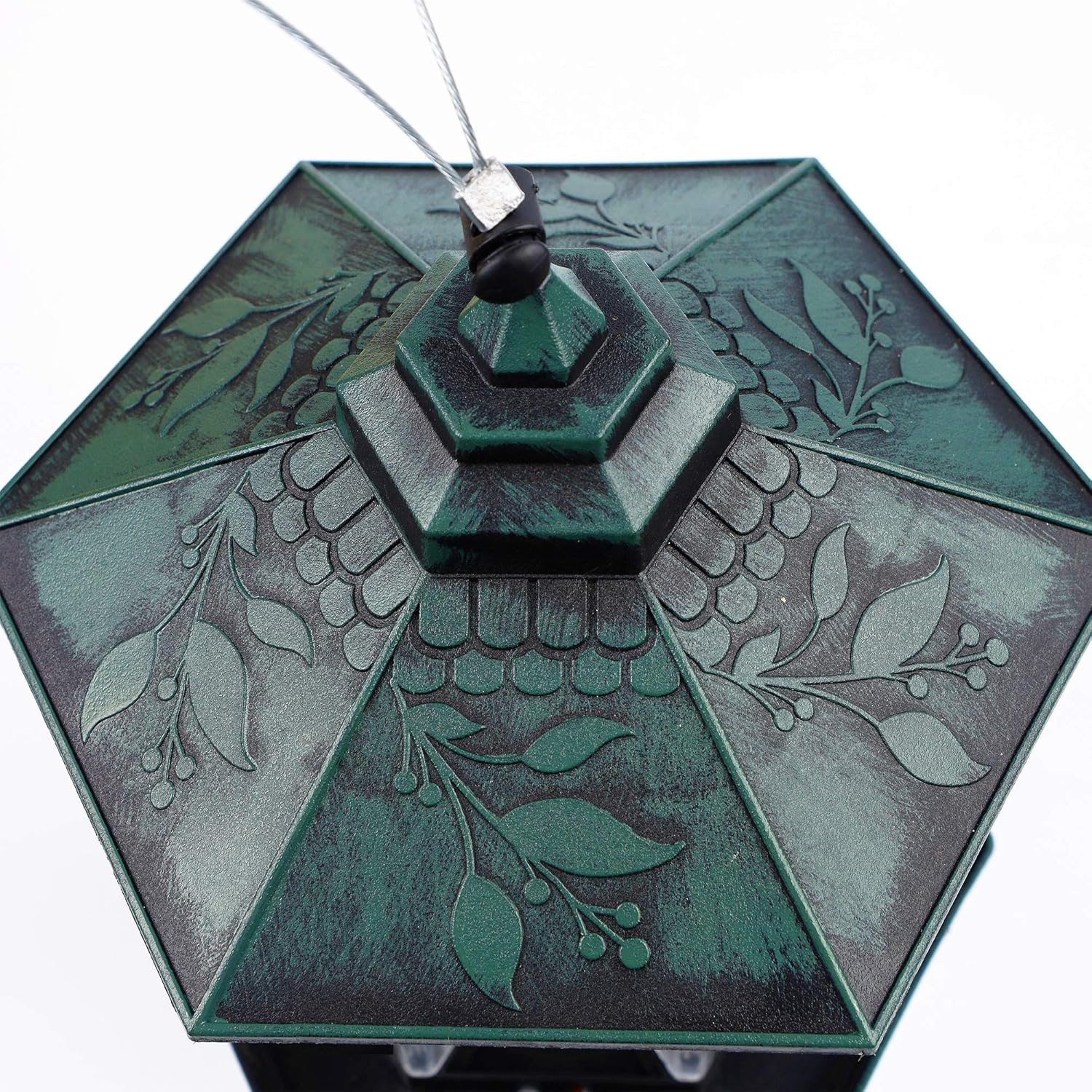 Twinkle Star Wild Bird Feeder, Outdoor Hanging for Garden Yard Decoration, Antique Finish Panorama Gazebo Birdfeeder, Hexagon Shaped with Roof, Green : Garden & Outdoor