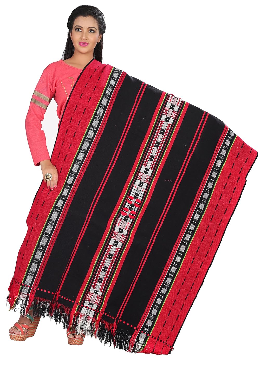 Buy DILSESALE New Red and Black Naga Shawl for winter at Amazon.in