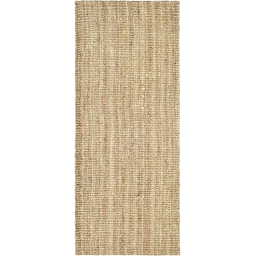 Safavieh Natural Fiber Collection NF447A Handmade Chunky Textured Premium Jute 0.75-inch Thick Runner, 2' x 12' , Natural
