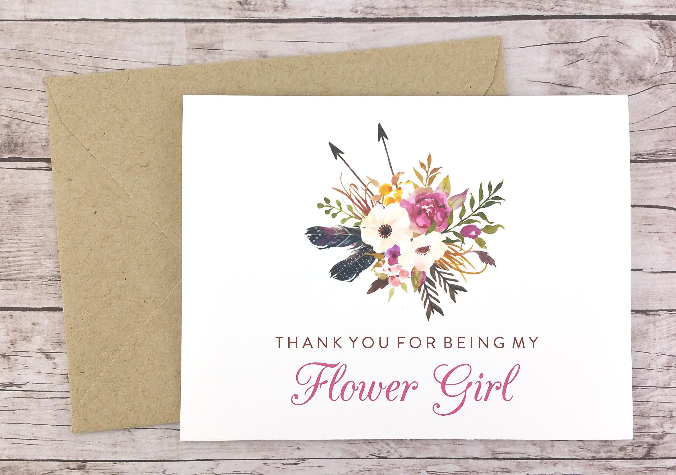 Thank You For Being My Flower Girl Card, Wedding Card, Flower Girl Thank You Card (FPS0022)