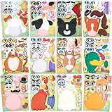 JOYIN 36 Pcs Make-a-Face Sticker Sheets Farm Animals Party Supplies