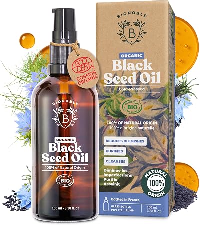BIONOBLE Black Seed Oil Organic Cold Pressed 100 ml Glass Bottle