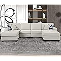 Legend Vansen 130'' Modular Sofa Couche Sectional, Cream