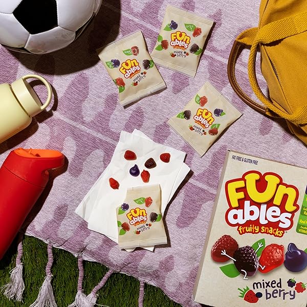 FUNABLES FRUITY SNACKS, MIXED BERRY FLAVORED SNACKS, 0.8 OZ 22 CT