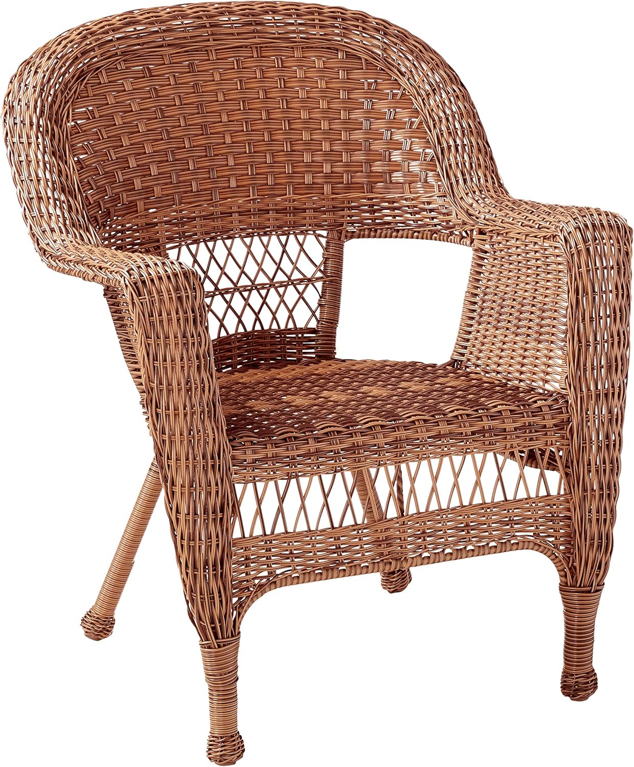 wicker loveseat and chair cushion sets on Amazon Com Jeco 3 Piece Wicker Chair And End Table Set Without Cushion Honey Furniture Decor