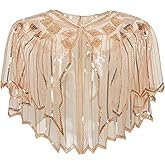 BABEYOND 1920s Shawl Wraps Sequin Beaded Evening Cape Bridal Shawl