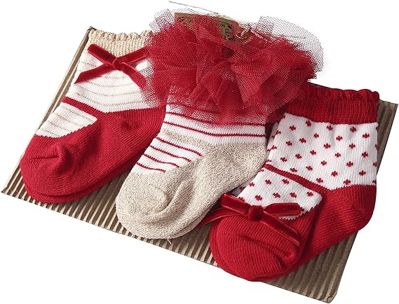 Amazon Co Jp 赤ちゃん 女の子 3組 お姫様 靴下 結婚式 可愛い 新生児 お祝い 出産 祝い 可愛い プレゼント 贈り物 12 24 M 対応足裏の長さ 11 13cm Skpk049 服 ファッション小物