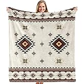 XINCEYWJ Western Aztec Blanket, Neutral Southwestern Aztec Throw Blankets Gifts for Bed Couch Bedroom Living Room Home Decor, Boho Western Home Room Bedroom Decor, 50x60 Inches