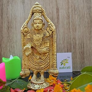 5" Brass Balaji Venkatesh Tirupati Statue Murti Idol | Pooja Idols | Tirupathi Balaji | Home Decor | Brass Statue