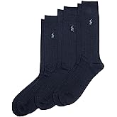 Polo Ralph Lauren mens Merino Wool Dress Crew Socks - 3 Pair Pack - Breathable Wool & Heel-toe Reinforcement