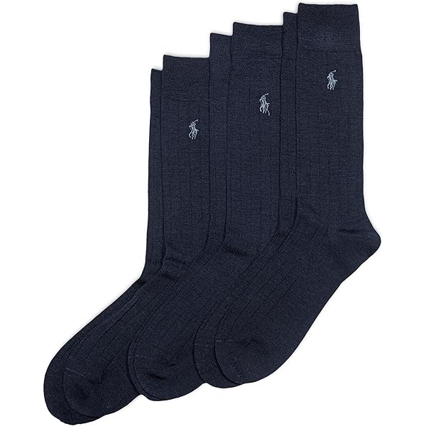 Amazon.com: POLO RALPH LAUREN Men's Super Soft Ribbed Dress Crew Socks 3  Pair Pack