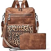 Shrrie Backpack Purse for Women Leather Backpack Fashion Designer Travel Backpack Convertible Shoulder Bag