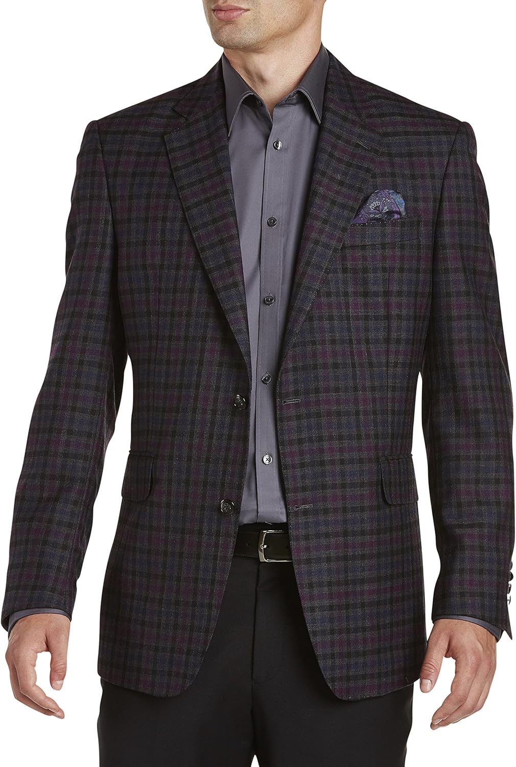 Tallia Orange Big and Tall Plaid Wool Sport Coat at Amazon Men’s