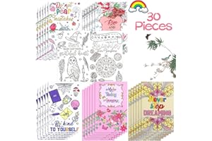 EAASTY 30 Pcs Inspirational Coloring Book Bulk Mandala Mini Activity Books with Positive Quote Motivational Coloring Gifts for Kids Adults Stress Relieving Holiday Party Favors