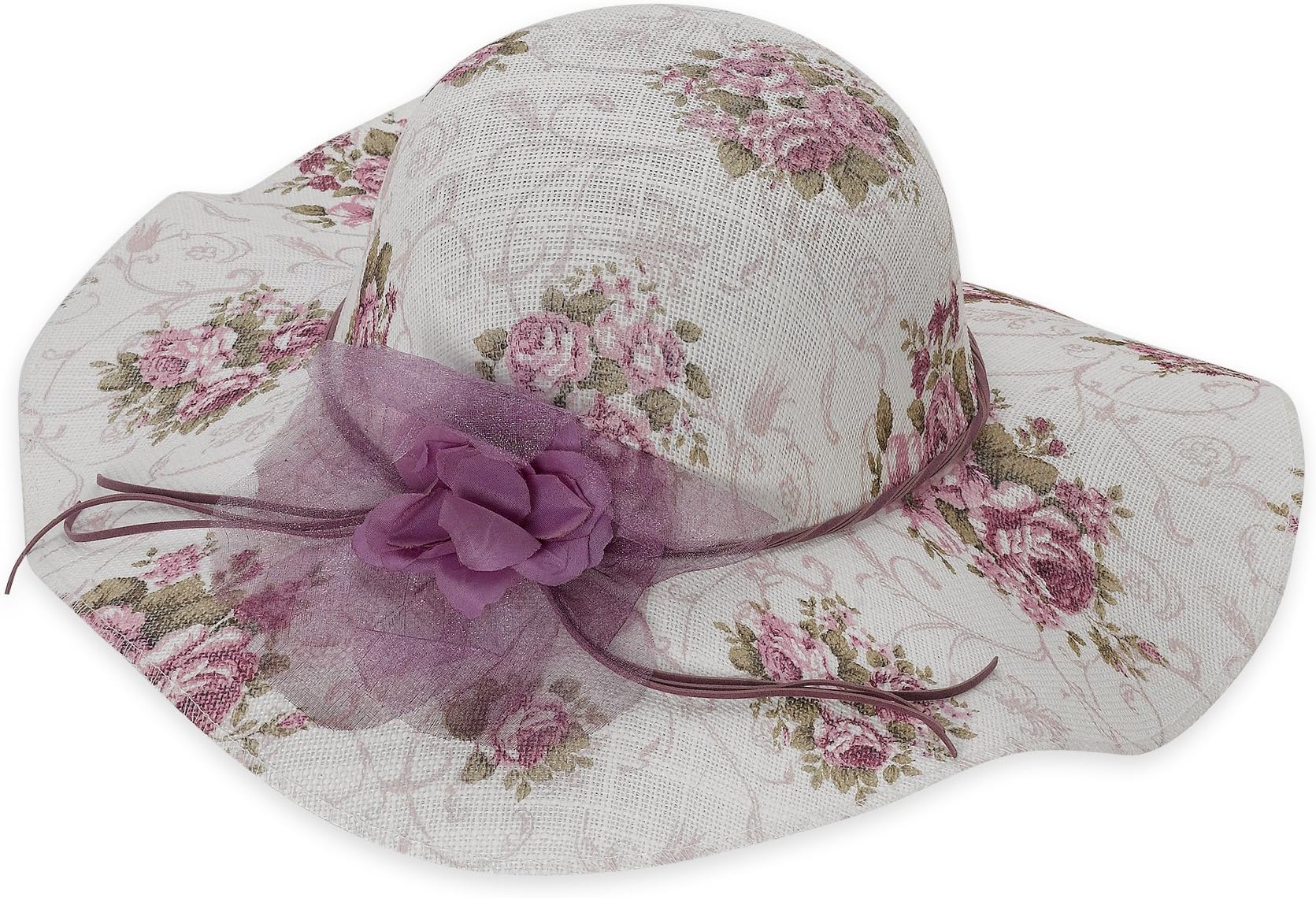 Debra Weitzner Women's Sinamay Straw Floppy Hat Beach Sun Hat Summer Floral Prints
