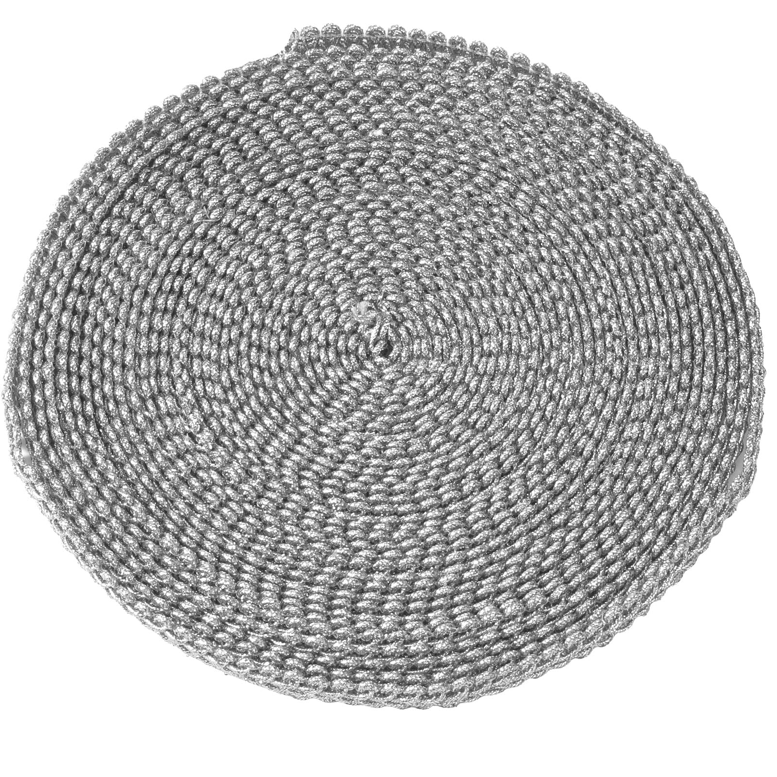 Photo 1 of 13 Yards Silver Metallic Braid Lace Trim, 2/5 Inch Silver Trim for Sewing, Flat Ribbon Gimp Braid Lace Trims ForfSewing Curtains, Wedding Costume, DIY Crafts, Christmas Home Decor