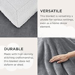 Bedsure GentleSoft Sherpa Fleece Throw Blanket Twin
