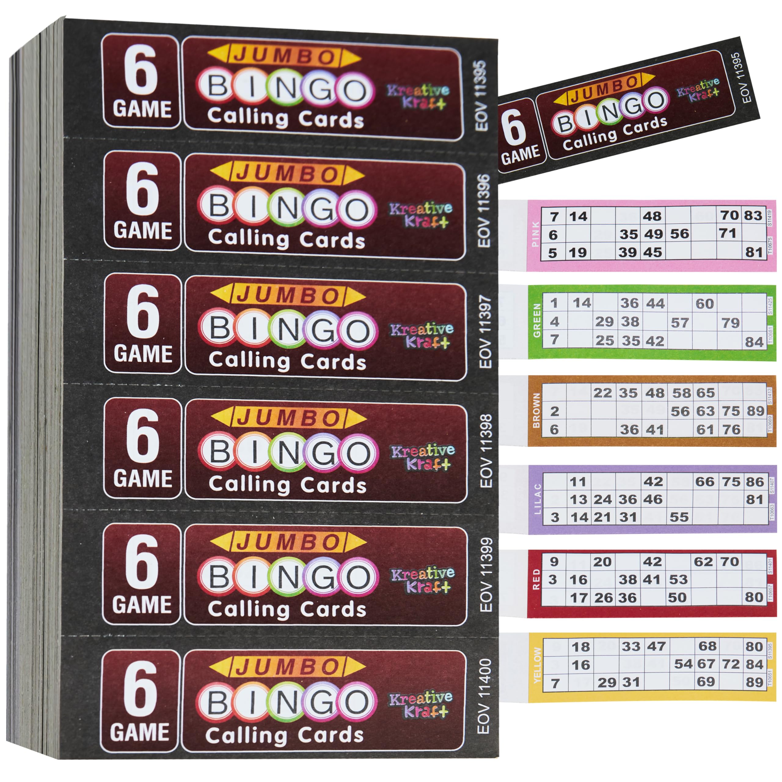 KreativeKraft Bingo Game Set or Accessories for Teens & Adults, Raffle Tickets, Tear Dabbers, Markers, Books, Counters, Fun Family Game Activity Idea (Bingo Books)