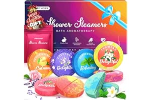 POPCHOSE Shower Steamers Aromatherapy, Stocking Stuffers for Women, Christmas Gifts for Teens and Women, Self Care & Home Spa Gifts for Mom, Men, Dad, and Teens, 8 Scented with Gift Packaging