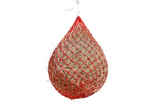 Harrison Howard Slow Feed Hay Net for Horses with 2"x2" Mesh Holes Goat Feeder Red