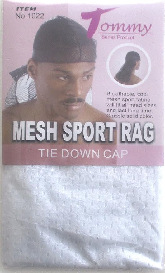 Amazon Com Du Rags Skull Caps Tommy White Mesh Sport Rag Tie Down