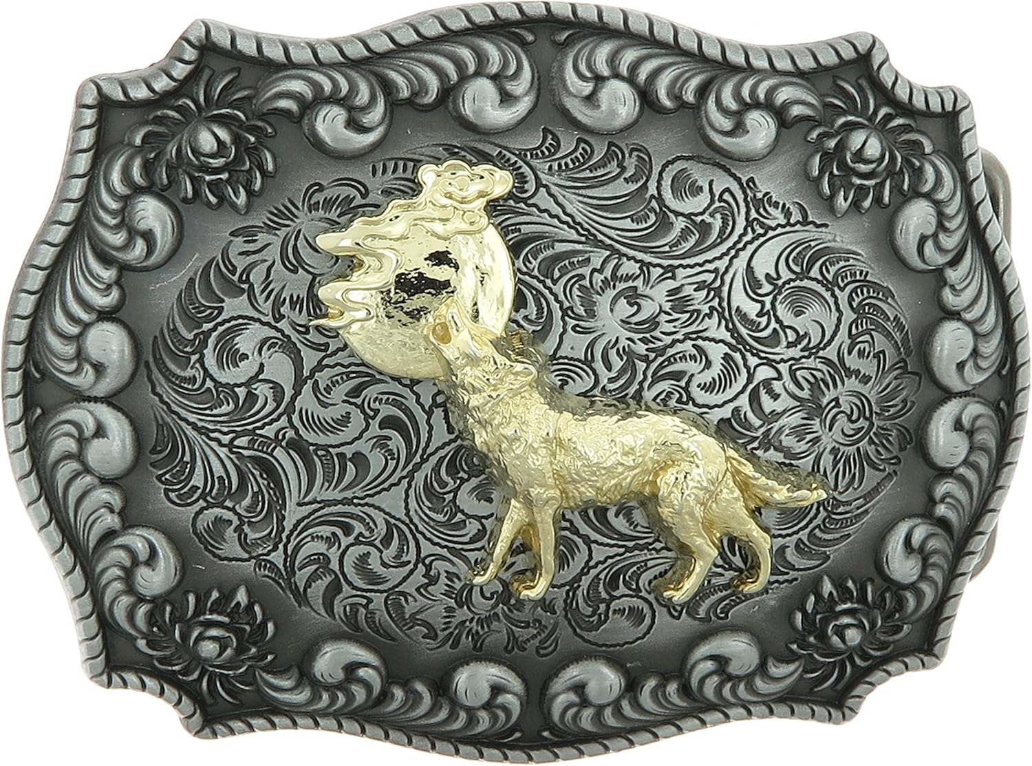 Western Howling Wolf Belt Buckle Clothing