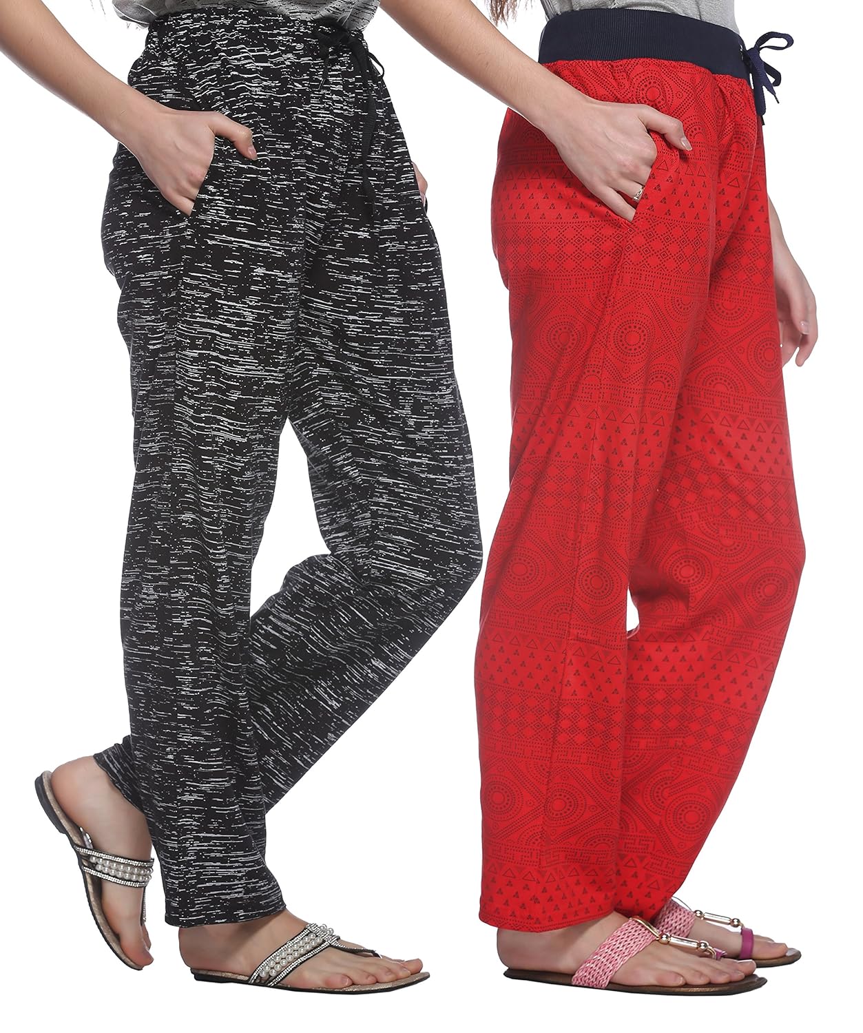 shaun women's cotton track pants (pack of 2)